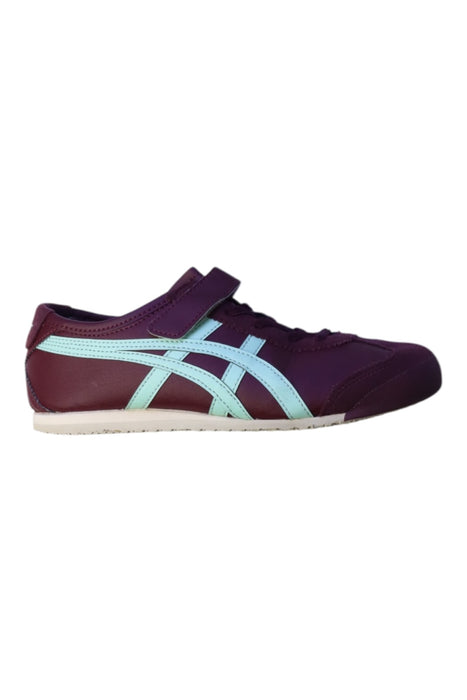 A Burgundy Sneakers from Onitsuka Tiger in size 10Y for girl. (Front View)