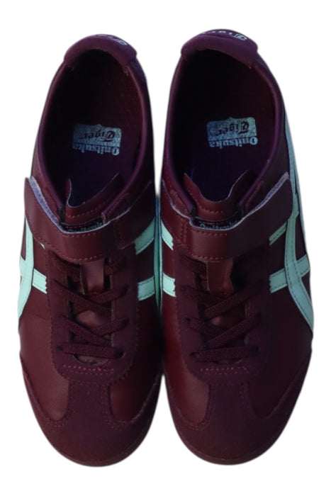 A Burgundy Sneakers from Onitsuka Tiger in size 10Y for girl. (Back View)