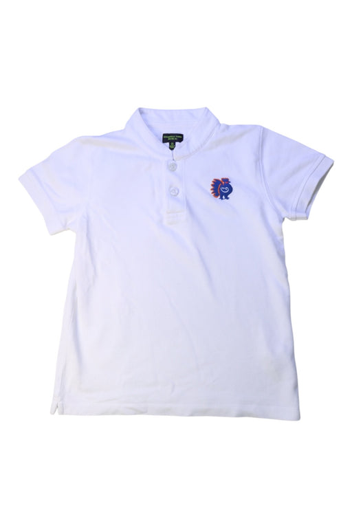 A White Short Sleeve Polos from Shanghai Tang in size 6T for boy. (Front View)