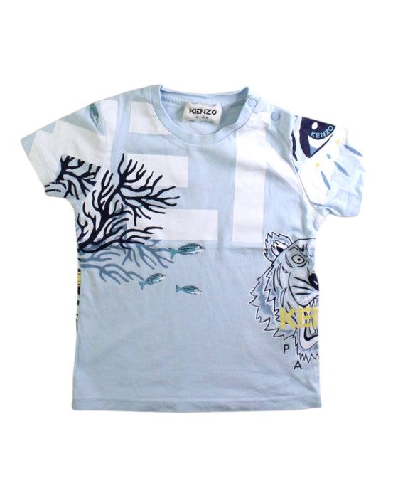 A Blue Short Sleeve T Shirts from Kenzo in size 12-18M for boy. (Front View)