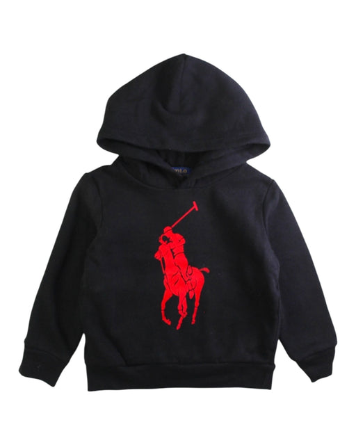 A Black Hooded Sweatshirts from Polo Ralph Lauren in size 3T for boy. (Front View)