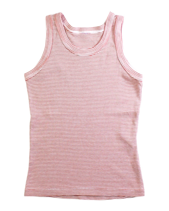 A Red Sleeveless Tops from Petit Bateau in size 2T for boy. (Front View)