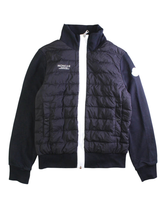 A Black Puffer/Quilted Jackets from Moncler in size 12Y for boy. (Front View)