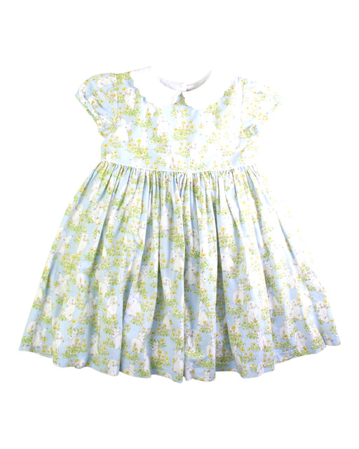 A Blue Short Sleeve Dresses from Confiture in size 5T for girl. (Front View)