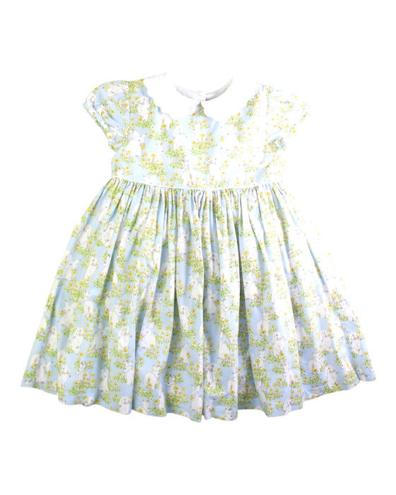 A Blue Short Sleeve Dresses from Confiture in size 5T for girl. (Front View)