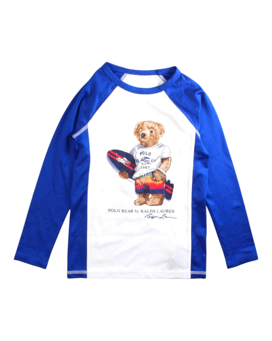 A Blue Rash Guards from Polo Ralph Lauren in size 4T for boy. (Front View)