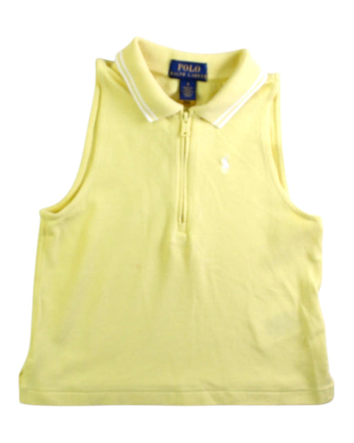 A Yellow Sleeveless Polos from Polo Ralph Lauren in size 6T for girl. (Front View)