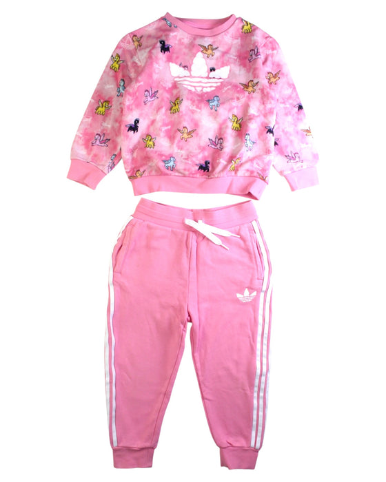 A Pink Pants Sets from Adidas in size 4T for girl. (Front View)
