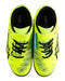 A Yellow Cleats/Soccer Shoes from ASICS in size 12Y for boy. (Back View)