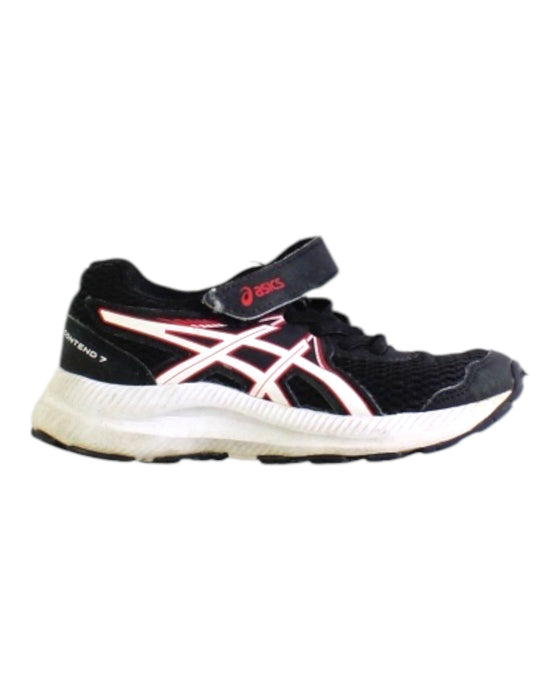 A Black Sneakers from ASICS in size 4T for boy. (Front View)