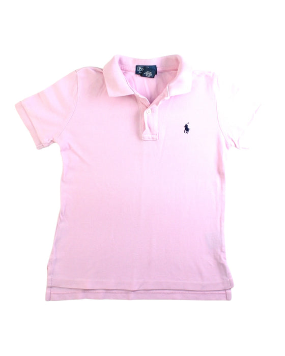A Pink Short Sleeve Polos from Ralph Lauren in size 5T for neutral. (Front View)