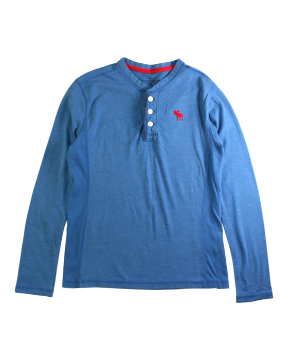 A Blue Long Sleeve T Shirts from Abercrombie & Fitch in size 9Y for boy. (Front View)