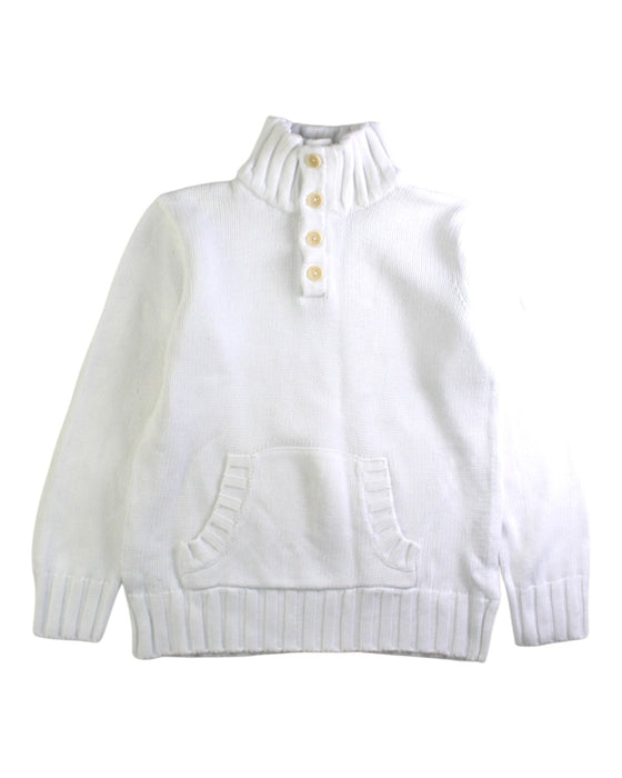A White Buttoned Sweatshirts from Shanghai Tang in size 6T for boy. (Front View)