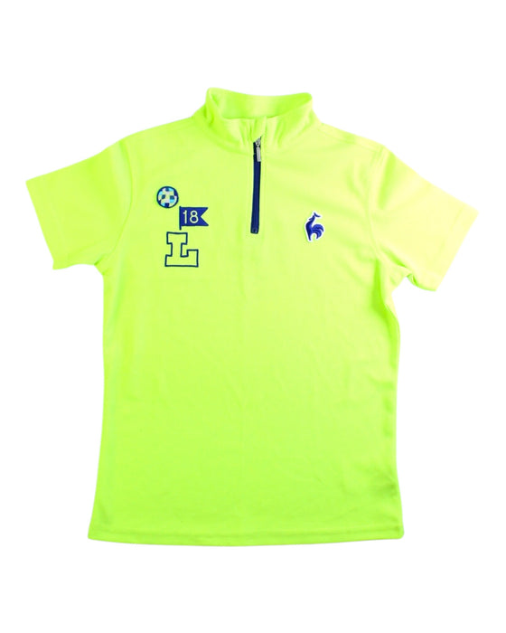 A Yellow Short Sleeve Polos from Le Coq Sportif in size 10Y for boy. (Front View)