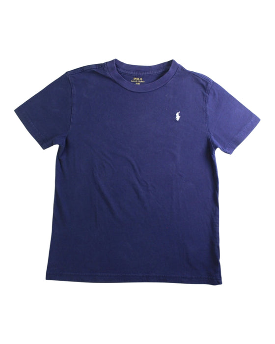 A Navy Short Sleeve T Shirts from Polo Ralph Lauren in size 7Y for boy. (Front View)