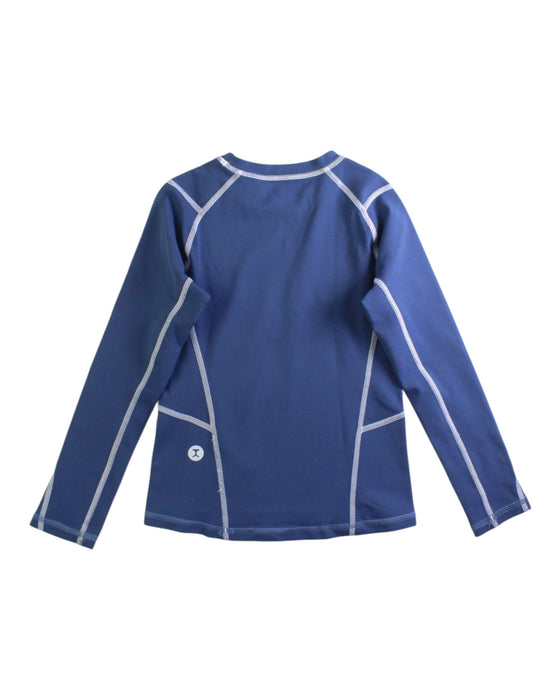 A Blue Rash Guards from Moody Tiger in size 4T for boy. (Back View)