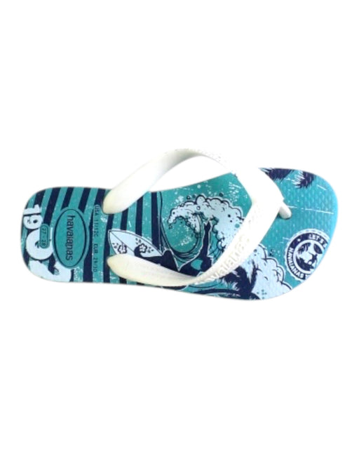 A Blue Flip Flops from Havaianas in size 5T for boy. (Front View)