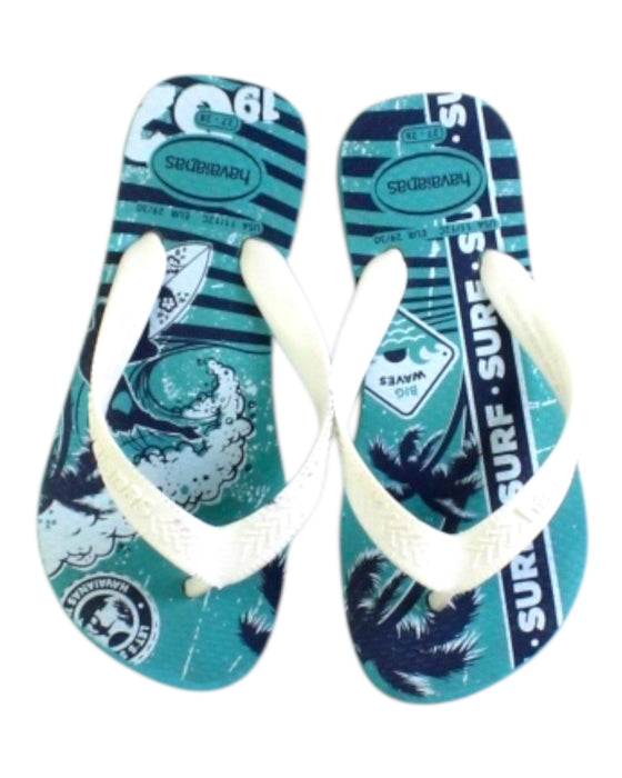 A Blue Flip Flops from Havaianas in size 5T for boy. (Back View)