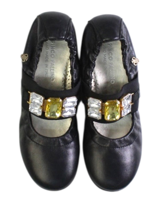 A Black Flats from I Pinco Pallino in size 7Y for girl. (Back View)