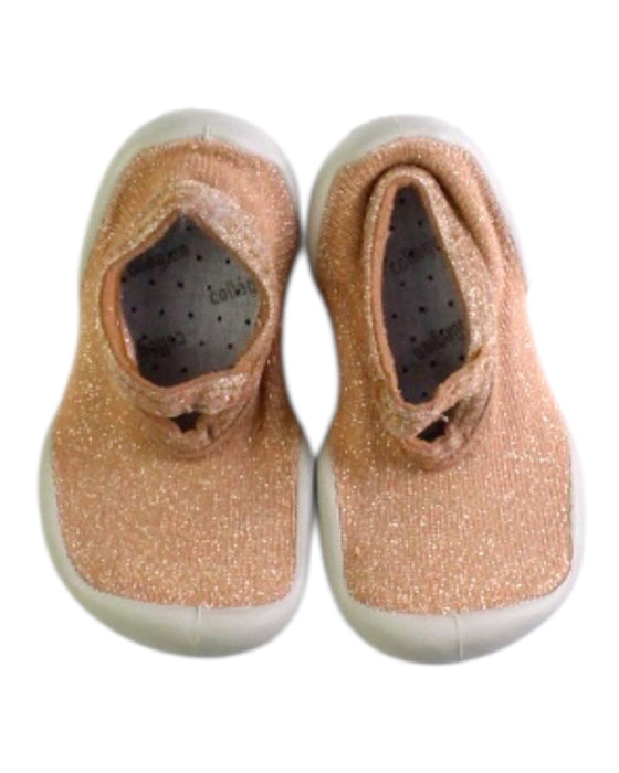 A Peach Slippers from Collegien in size 18-24M for girl. (Back View)