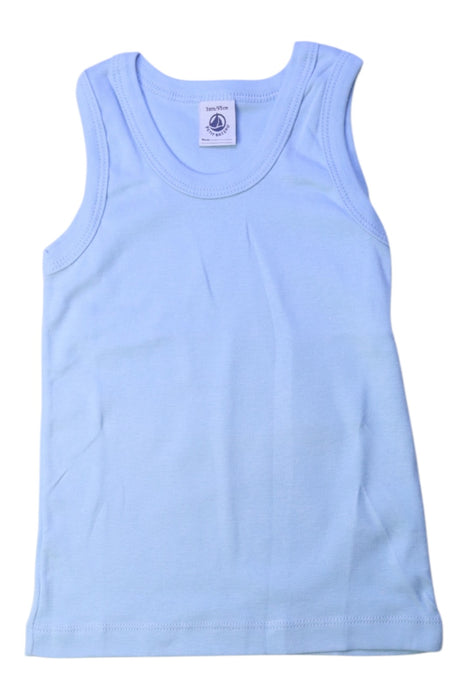 A Blue Sleeveless Tops from Petit Bateau in size 3T for boy. (Front View)