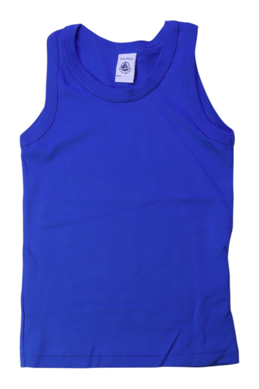 A Blue Sleeveless Shirts from Petit Bateau in size 3T for boy. (Front View)