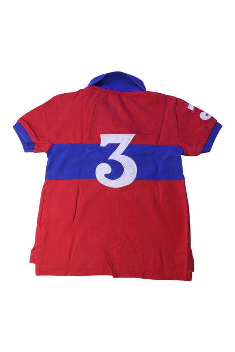 A Red Short Sleeve Polos from Polo Ralph Lauren in size 3T for boy. (Back View)