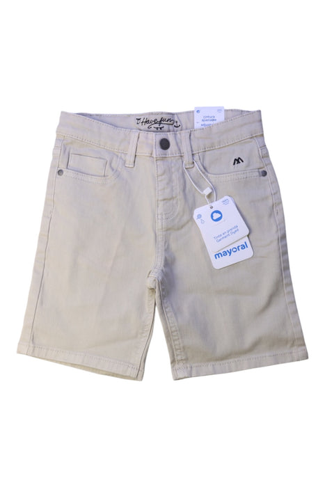 A Beige Shorts from Mayoral in size 5T for boy. (Front View)