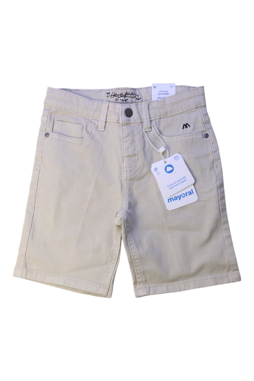 A Beige Shorts from Mayoral in size 5T for boy. (Front View)