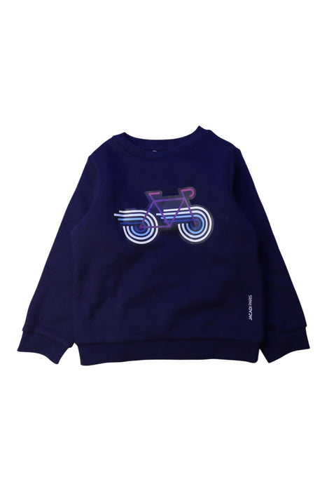 A Navy Crewneck Sweatshirts from Jacadi in size 6T for boy. (Front View)