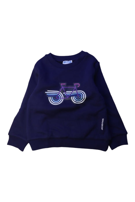 A Navy Crewneck Sweatshirts from Jacadi in size 4T for boy. (Front View)