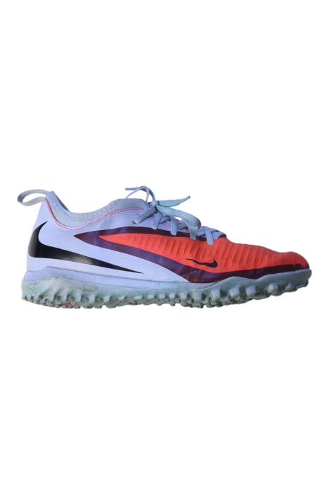 A Red Cleats/Soccer Shoes from Nike in size 10Y for boy. (Front View)