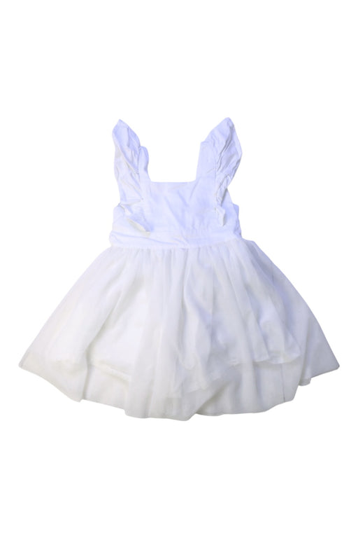 A White Sleeveless Dresses from Vertbaudet in size 3T for girl. (Front View)
