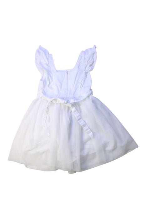 A White Sleeveless Dresses from Vertbaudet in size 3T for girl. (Back View)