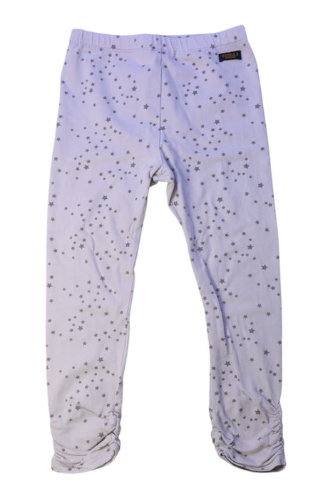 A White Leggings from Miki House in size 2T for girl. (Front View)