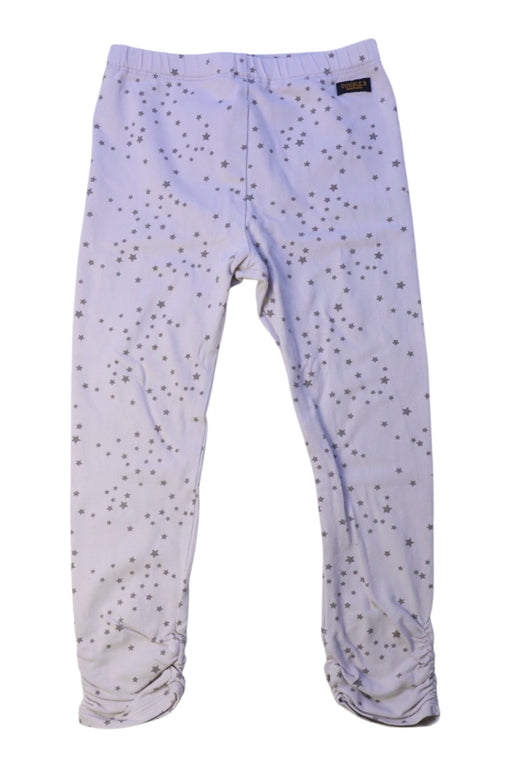 A White Leggings from Miki House in size 2T for girl. (Front View)
