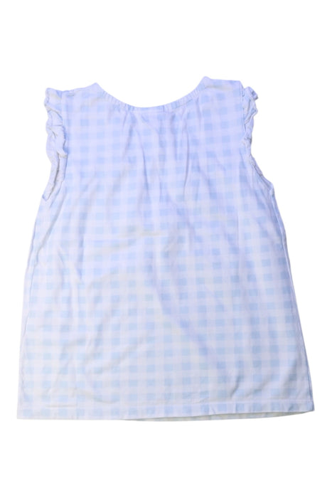 A Blue Sleeveless Tops from Petit Bateau in size 6T for girl. (Back View)