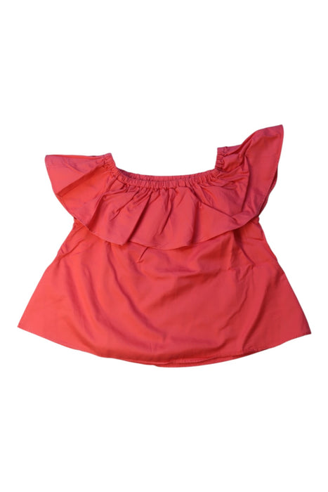 A Red Sleeveless Tops from Seed in size 5T for girl. (Front View)