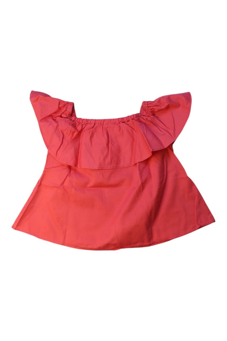 A Red Sleeveless Tops from Seed in size 5T for girl. (Back View)
