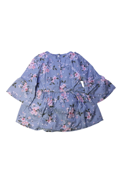A Blue Long Sleeve Dresses from Little Mercerie in size 4T for girl. (Back View)
