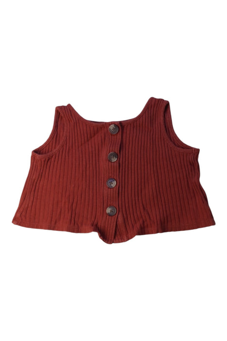 A Burgundy Sleeveless Tops from Seed in size 4T for girl. (Front View)