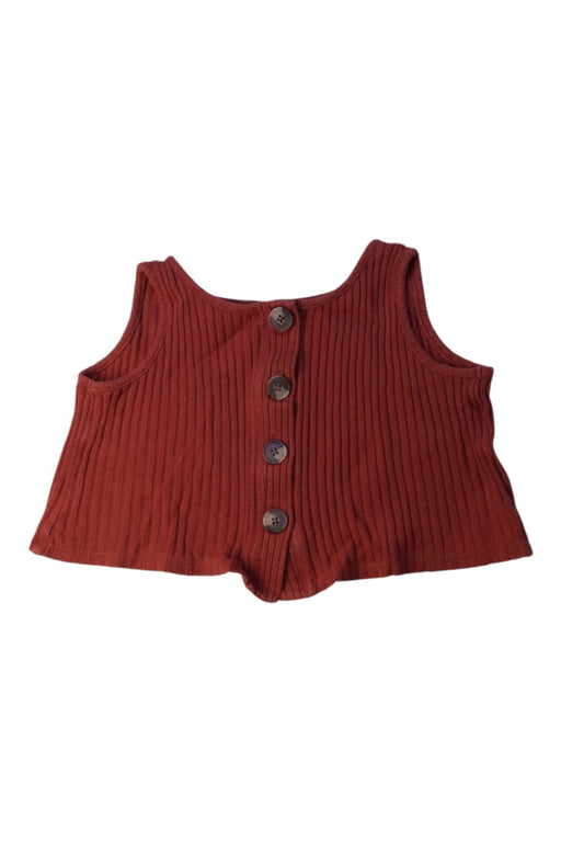A Burgundy Sleeveless Tops from Seed in size 4T for girl. (Front View)