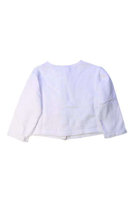 A White Cardigans from Bonton in size 4T for girl. (Back View)