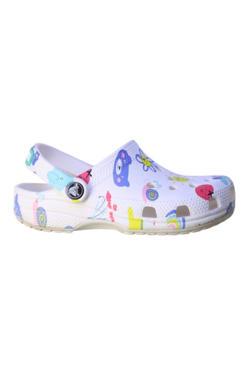 A Multicolour Slip Ons from Crocs in size 6T for girl. (Front View)