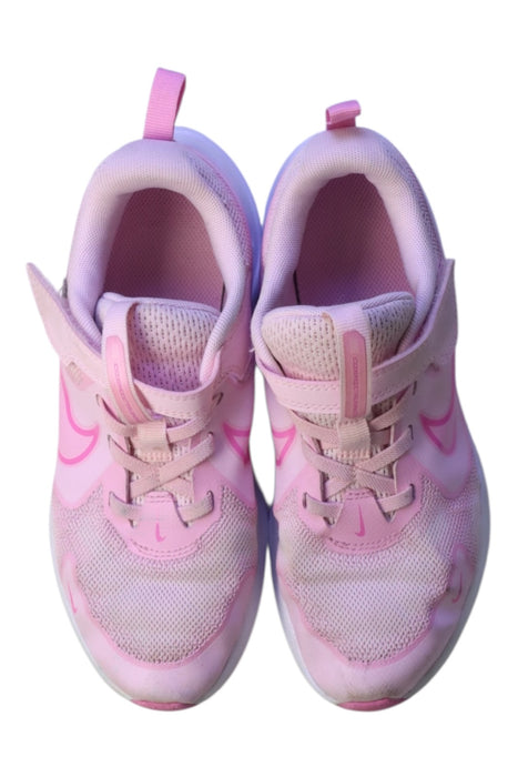 A Pink Sneakers from Nike in size 10Y for girl. (Back View)