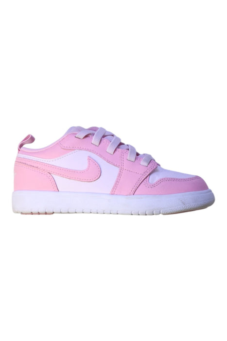 A Pink Sneakers from Air Jordan in size 7Y for girl. (Front View)