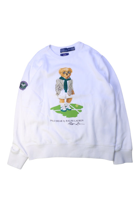 A White Crewneck Sweatshirts from Polo Ralph Lauren in size 10Y for boy. (Front View)