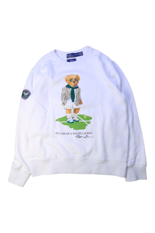 A White Crewneck Sweatshirts from Polo Ralph Lauren in size 10Y for boy. (Front View)