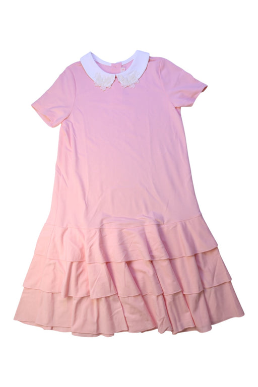 A Pink Short Sleeve Dresses from Momonittu in size 12Y for girl. (Front View)