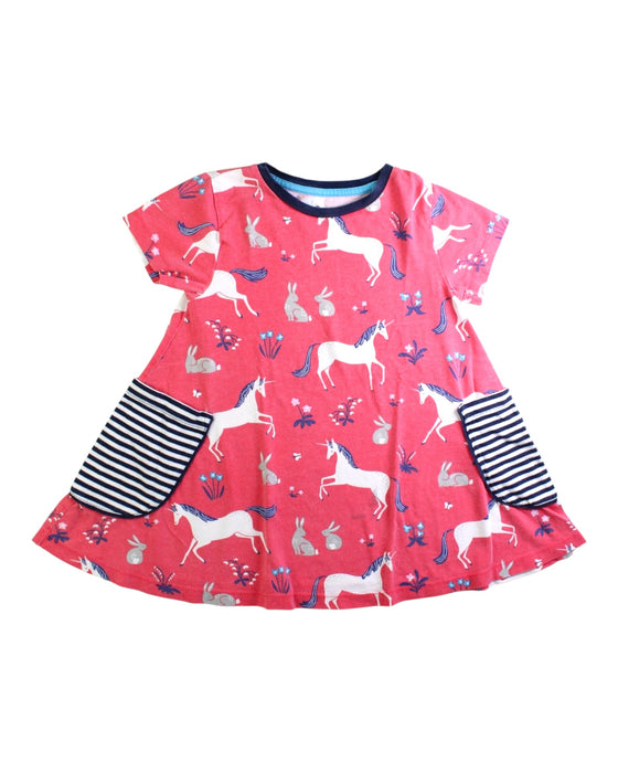 A Pink Short Sleeve Dresses from Boden in size 6T for girl. (Front View)